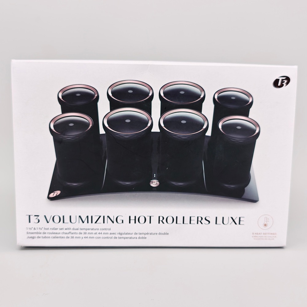 T3 Volumizing Hot Rollers Luxe Set 73709 1.5 & 1.75 Inch Ceramic HeatCore Black